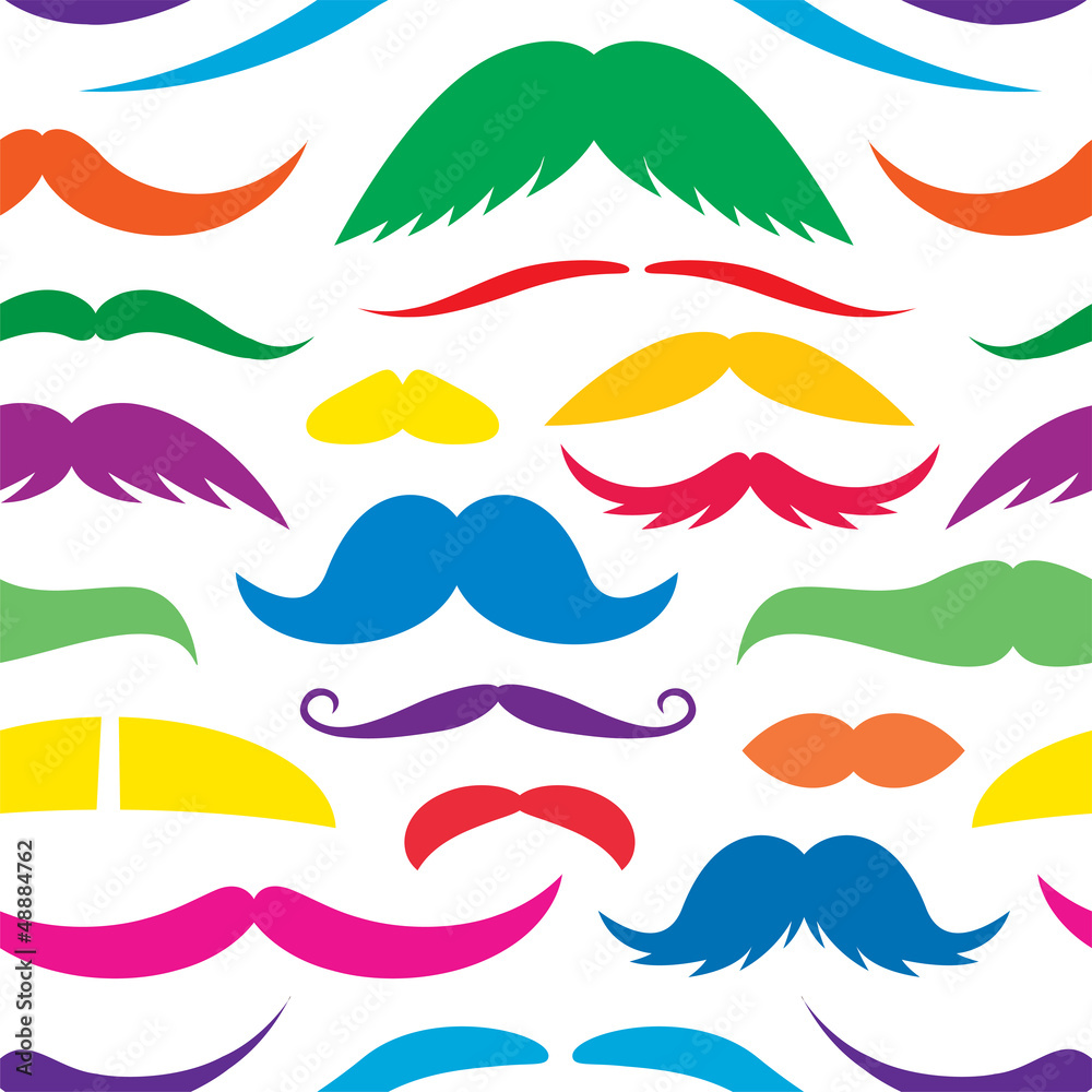 Colorful mustache seamless pattern. Colorful mustache seamless pattern.