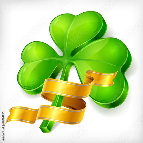 Clover leaf & gold ribbon