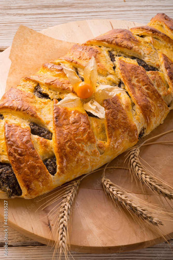 Poppy marzipan plait