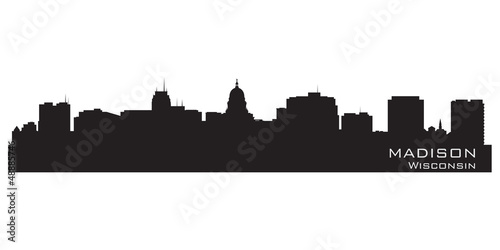 Madison, Wisconsin skyline. Detailed city silhouette. photo