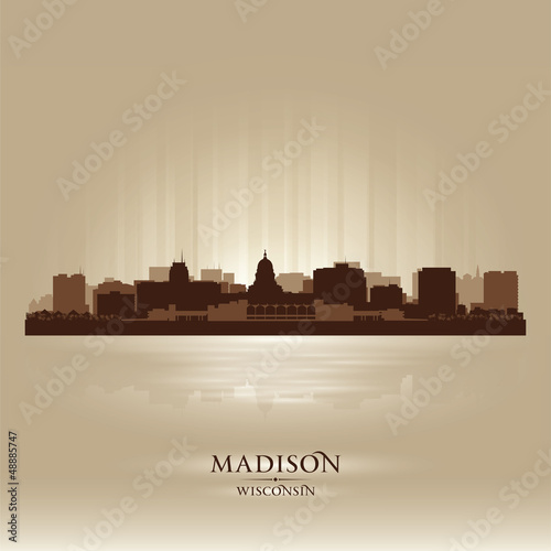 Madison, Wisconsin skyline city silhouette