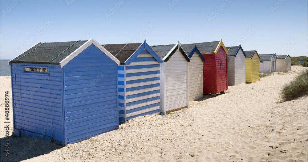 Colorful beach huts at Southwold, Suffolk, England Colorful beach huts at Southwold, Suffolk, England