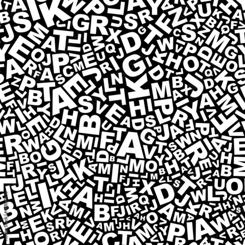Abstract letters seamless pattern.