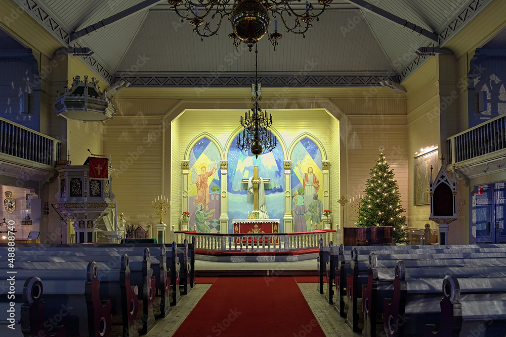 Interior of the Arvidsjaur Church, Sweden