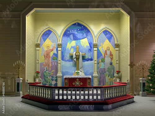 Fototapet Altar of the Arvidsjaur Church, Sweden