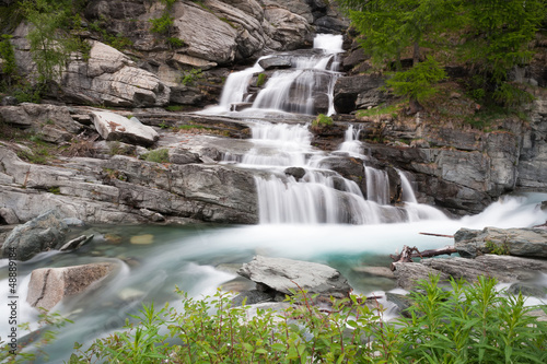 Waterfall Lillaz in Gran Paradiso National Park, Italy