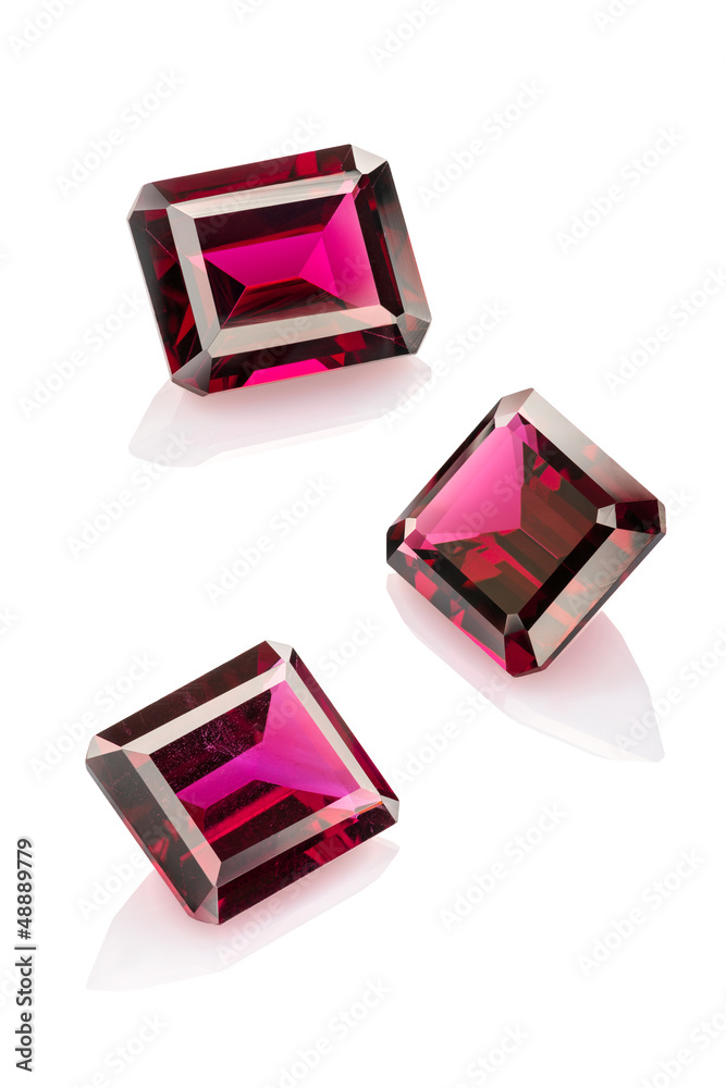 Three garnet on the white Three garnet on the white