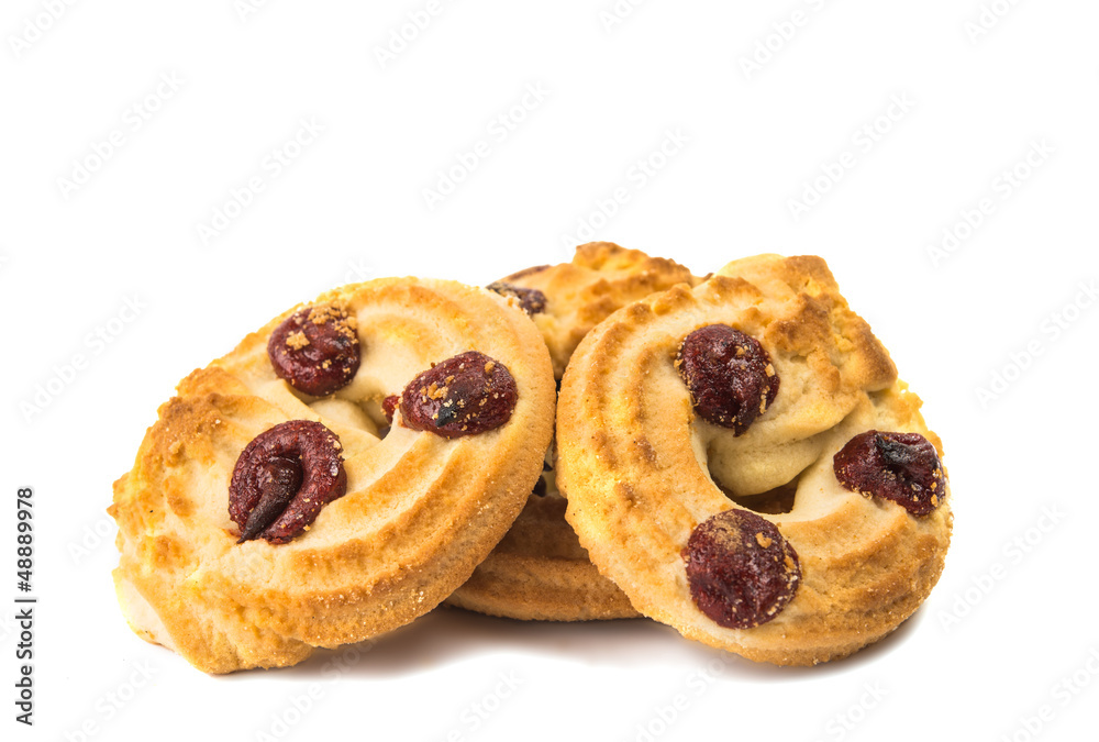 Fresh cookies with a cherry Fresh cookies with a cherry