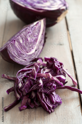 Rotkohl schneiden