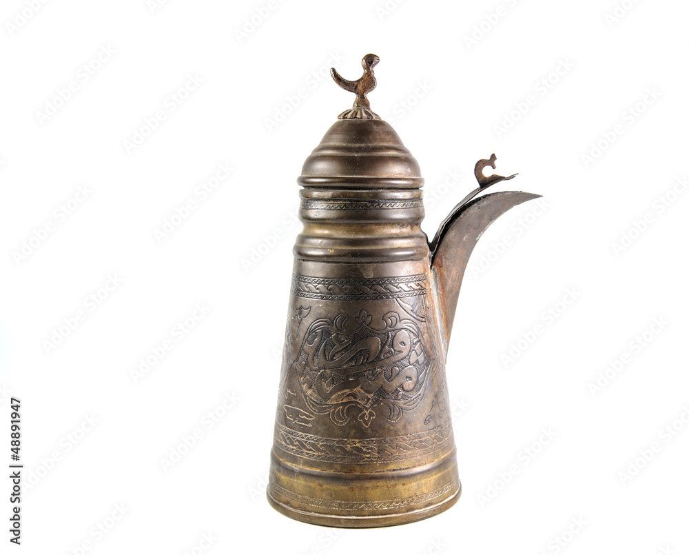 Old bronze coffee pitcher of the Ottoman Empire Old bronze coffee pitcher of the Ottoman Empire