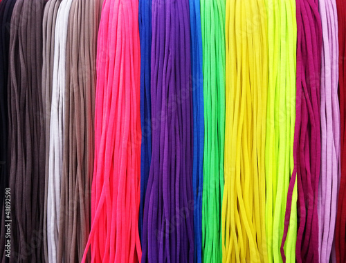 Colorful shoelaces background © irishmaster