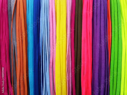 Multicolored shoelaces background
