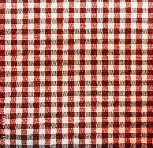Red picnic tablecloth texture