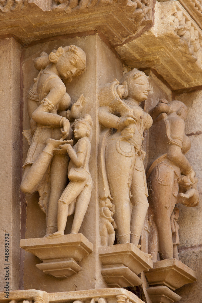 Khajuraho Temple carvings.