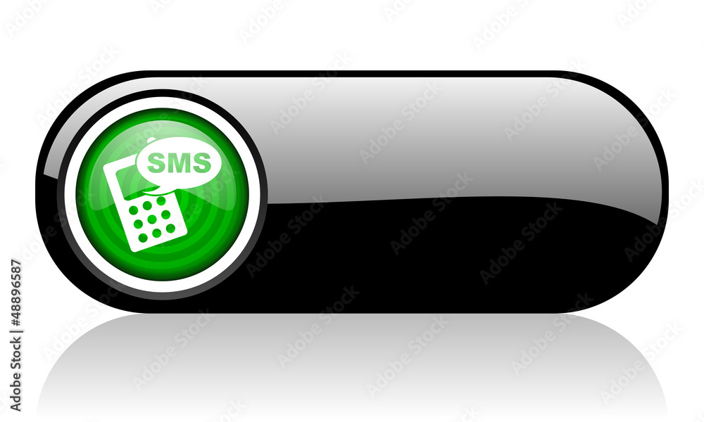 sms black and green web icon on white background sms black and green web icon on white background