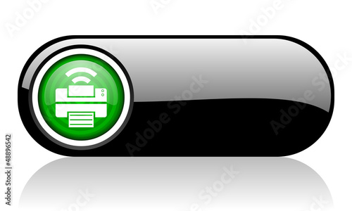 print black and green web icon on white background