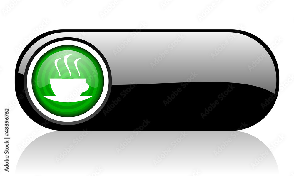 coffee black and green web icon on white background coffee black and green web icon on white background