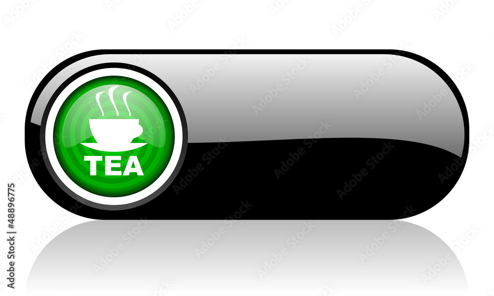 tea black and green web icon on white background tea black and green web icon on white background