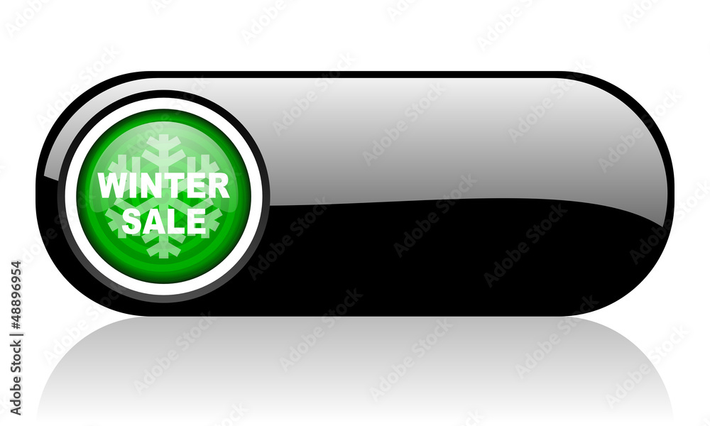 winter sale black and green web icon on white background winter sale black and green web icon on white background