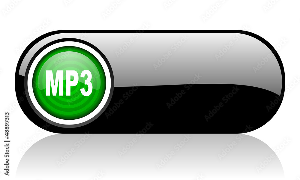 mp3 black and green web icon on white background mp3 black and green web icon on white background