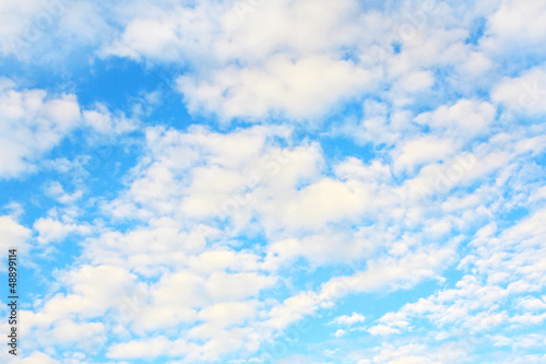 Beautiful blu sky with fluffy clouds