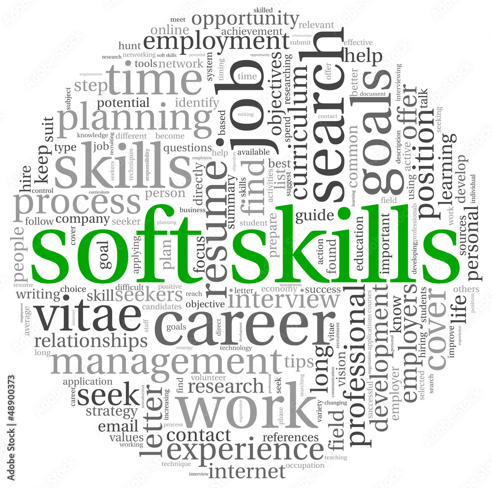 Soft skills concept on white