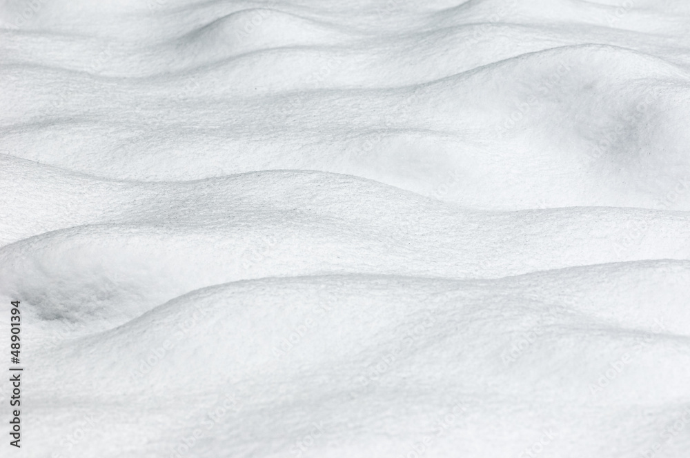 Snow texture wave pattern covering the ground dense soft deep bright