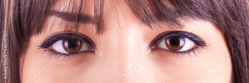 Close up of beautiful caucasian woman eyes