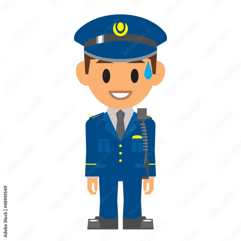 警察官　汗
