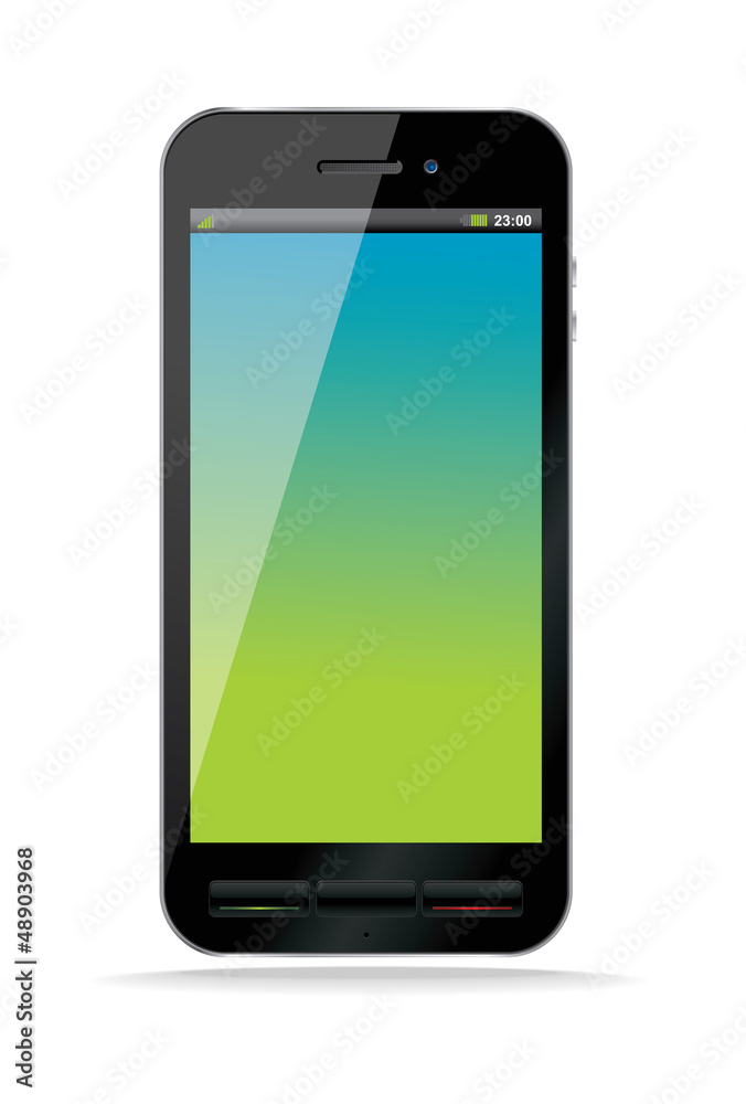 Black smart phone. Blank Screen. Isolated. Vector Black smart phone. Blank Screen. Isolated. Vector