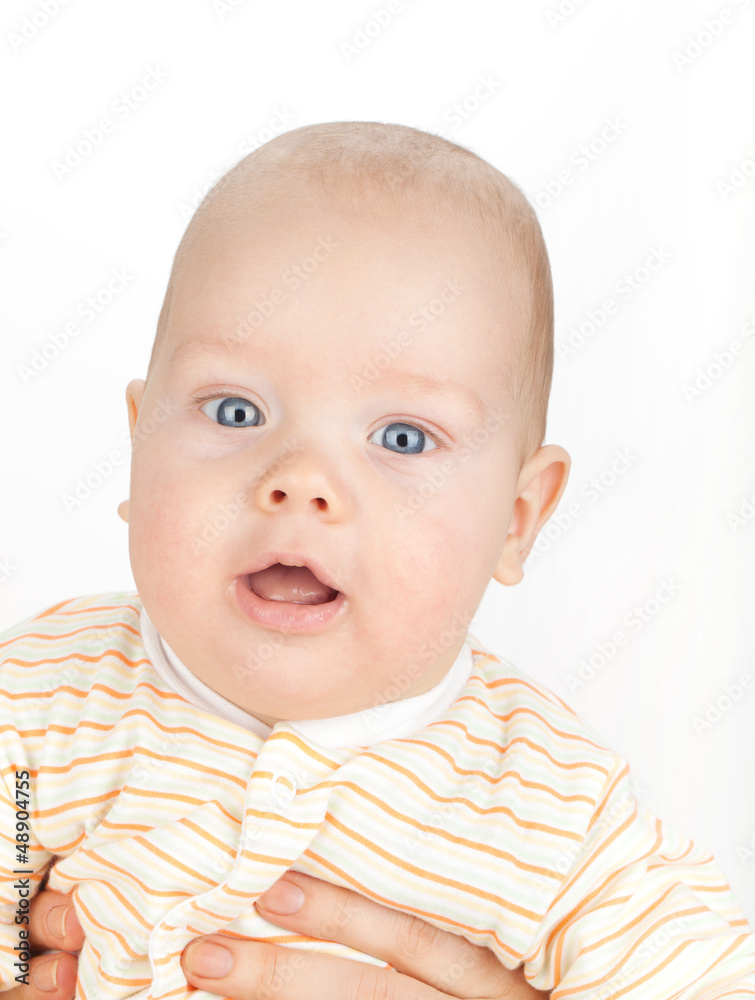 Closeup portrait of cute baby
