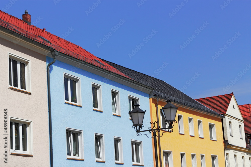 Obraz premium Sanierte Wohnhäuser