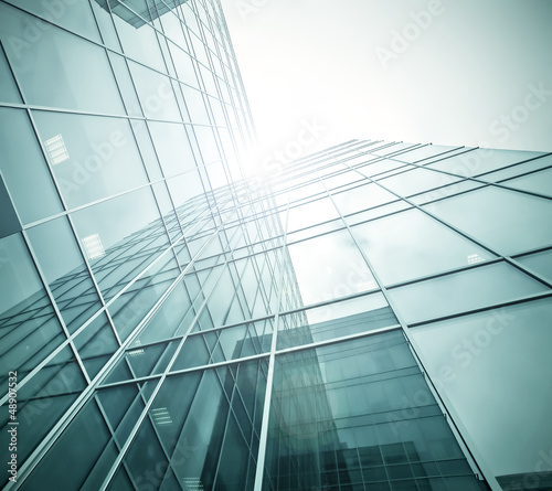 glass surface of contemporary angle of business building