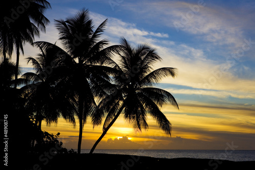 sunset over Caribbean Sea, Turtle Beach, Tobago