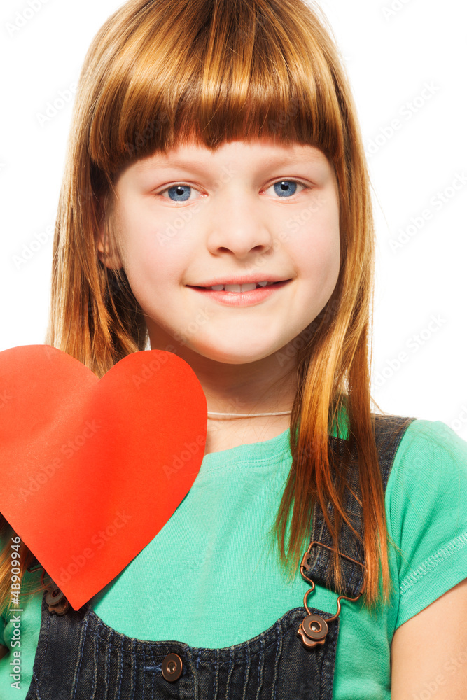 Smiling girl with heart Smiling girl with heart