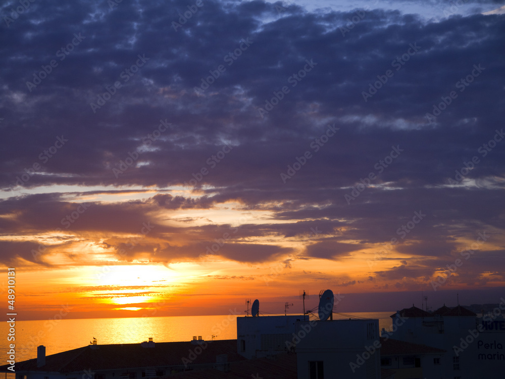 Sunset over nerja Costa del Sol at Nerja Spain