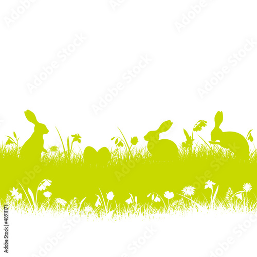 Easter Header Bunnies In Meadow