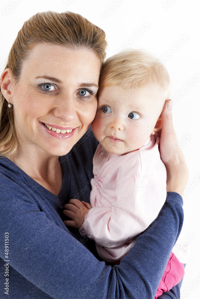 portrait of mother with her baby girl