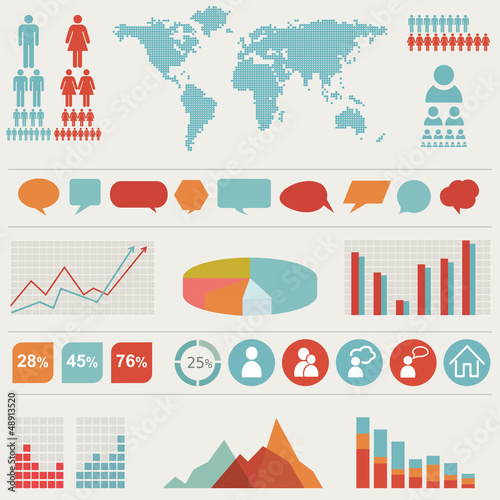 Retro infographics set.