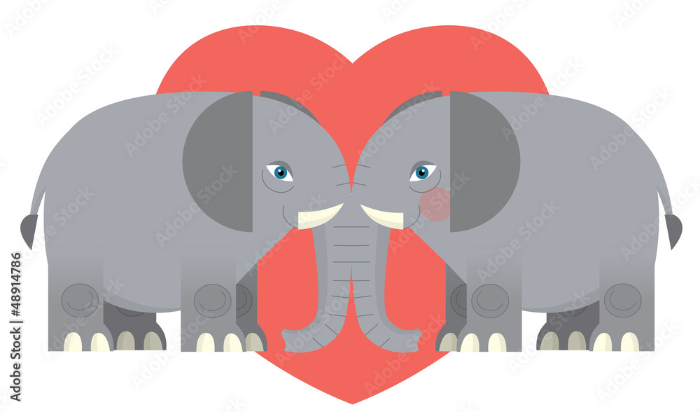 Fototapeta premium Happy valentines day and weeding cards - illustration