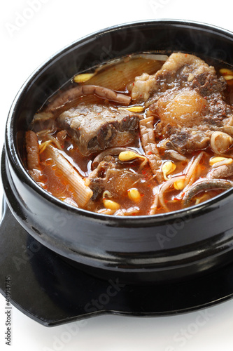 yukgaejang, spicy beef and vegetable soup, korean food