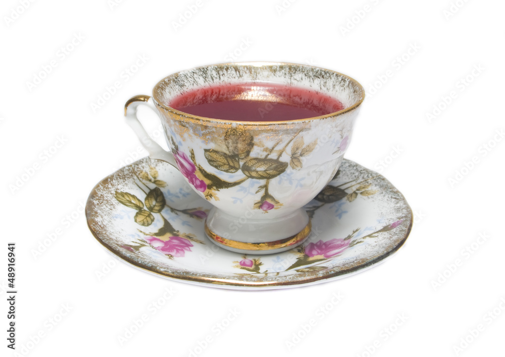 Fototapeta premium porcelain cup of red tea