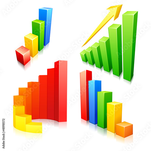 Free Download vector illustration of collection of colorful bar graph - GFXLoad