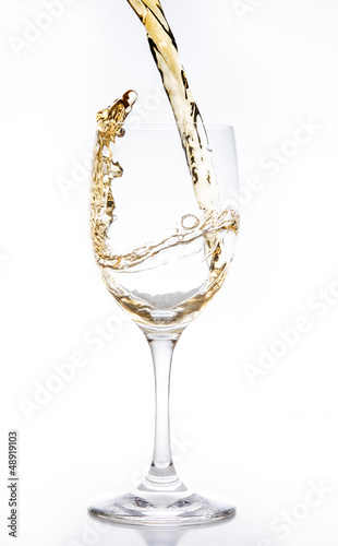 Pouring of white wine