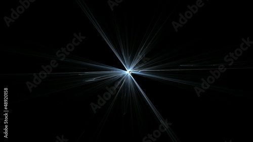 Blue Star Shining on Black, Seamless Loop Animated Fractal