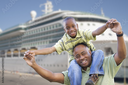Happy Father and Son In Fro...
