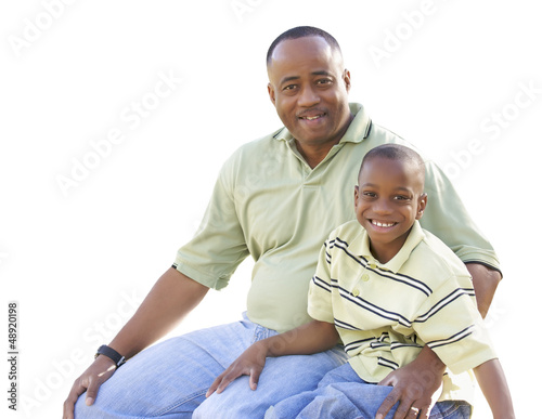 Happy Man and Child Isolate...