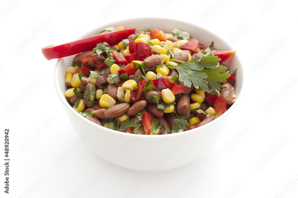 bowl with beans and paprica