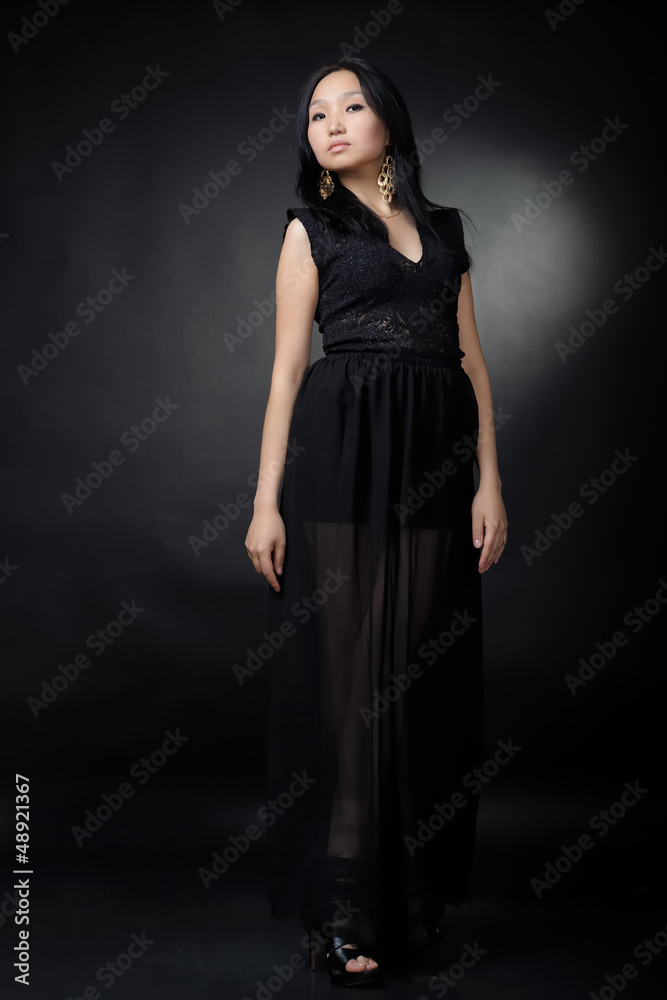 Asian woman in black dress Asian woman in black dress