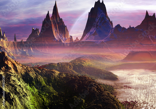 Fototapeta Naklejka Na Ścianę i Meble -  Misty Morning over Paradise Valley